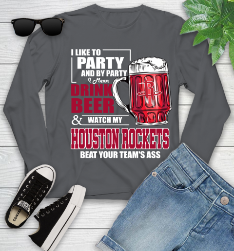 NBA Drink Beer and Watch My Houston Rockets Beat Your Team's Ass Basketball Youth Long Sleeve 9
