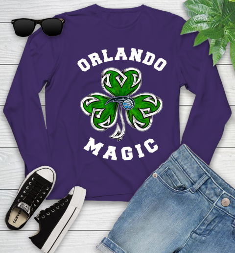 NBA Orlando Magic Three Leaf Clover St Patrick's Day Basketball Sports Youth Long Sleeve 4