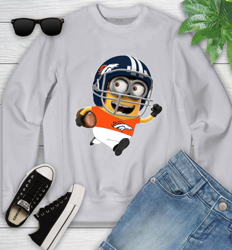 NFL Denver Broncos Minions Disney Football Sports Youth Sweatshirt 4