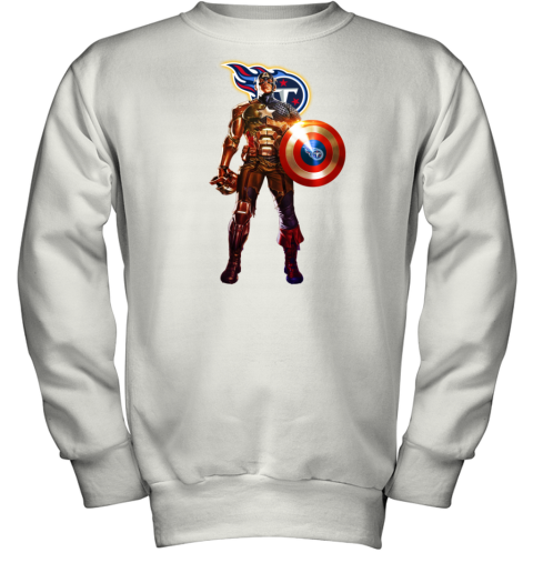 NFL Captain America Tennessee Titans Long Sleeve T-Shirt - Rookbrand