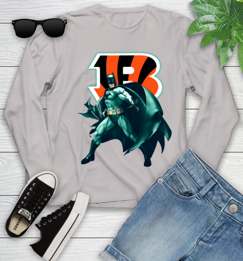 NFL Batman Football Sports Cincinnati Bengals Youth Long Sleeve 12