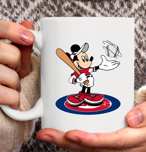 MLB Baseball Chicago Cubs Cheerful Mickey Disney Shirt Ceramic Mug 15oz 2