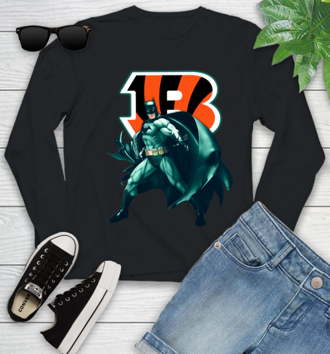 NFL Batman Football Sports Cincinnati Bengals Youth Long Sleeve 2