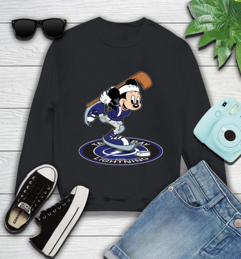 NHL Hockey Tampa Bay Lightning Cheerful Mickey Disney Shirt Youth Sweatshirt
