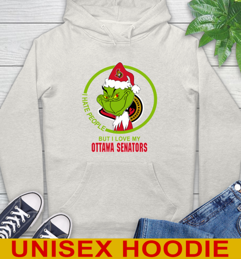 Ottawa Senators NHL Christmas Grinch I Hate People But I Love My Favorite Hockey Team Hoodie 12