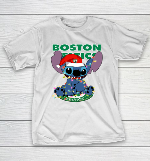 Boston Celtics NBA noel stitch Basketball Christmas T-Shirt