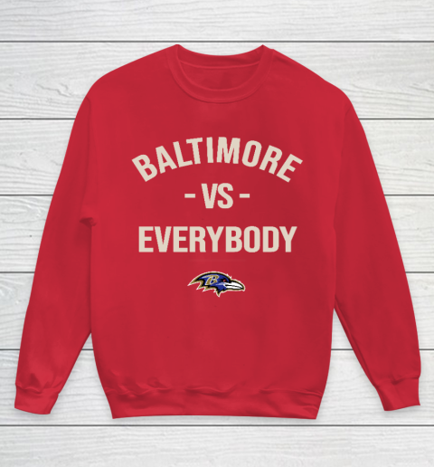 Baltimore Ravens Vs Everybody Youth Sweatshirt Tee For Sports
