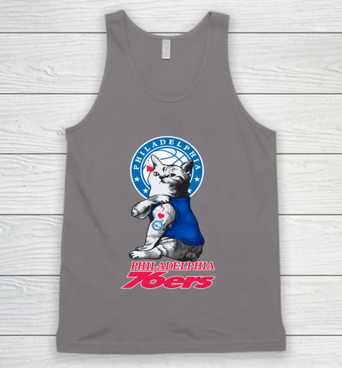 NBA Basketball My Cat Loves Philadelphia 76ers Tank Top 6