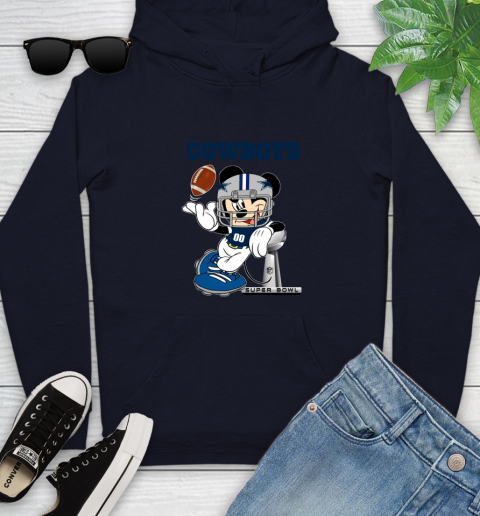 NFL Dallas Cowboys Mickey Mouse Disney Super Bowl Football T Shirt Youth Hoodie 4