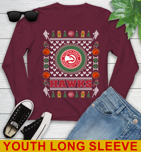 Atlanta Hawks Merry Christmas NBA Basketball Loyal Fan Youth Long Sleeve 6