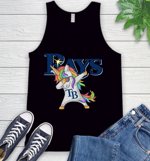 Tampa Bay Rays MLB Baseball Funny Unicorn Dabbing Sports Tank Top 2