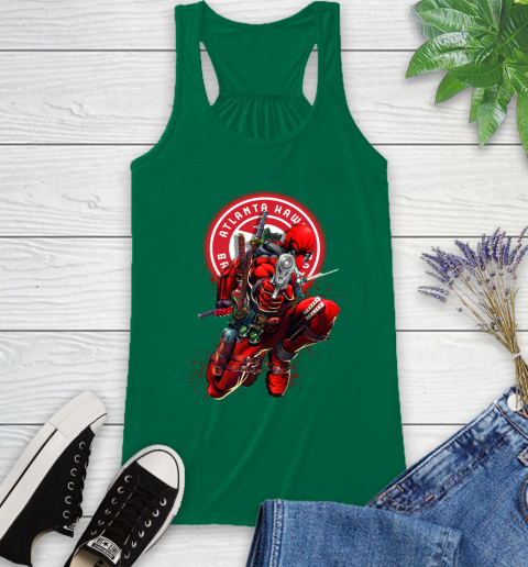NBA Deadpool Marvel Comics Sports Basketball Atlanta Hawks Racerback Tank 7