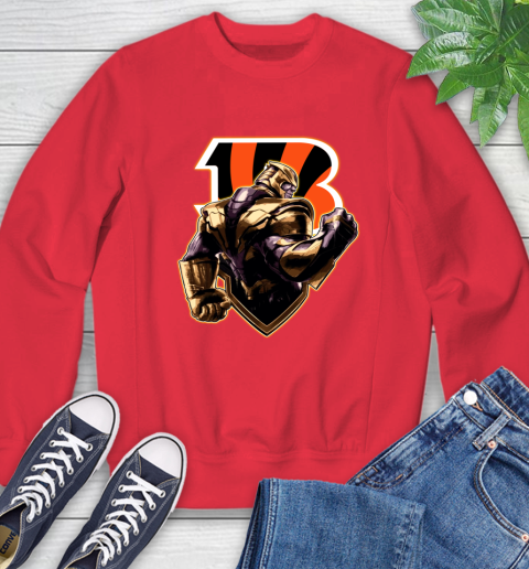 NFL Thanos Avengers Endgame Football Sports Cincinnati Bengals Sweatshirt 10