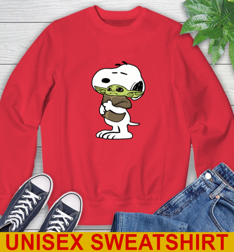 Snoopy Hugging Baby Yoda Shirt 34