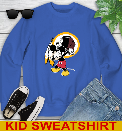 Washington Redskins NFL Football Dabbing Mickey Disney Sports Youth Sweatshirt 7