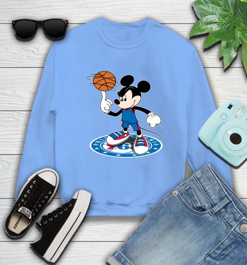NBA Basketball Philadelphia 76ers Cheerful Mickey Disney Shirt Sweatshirt 11