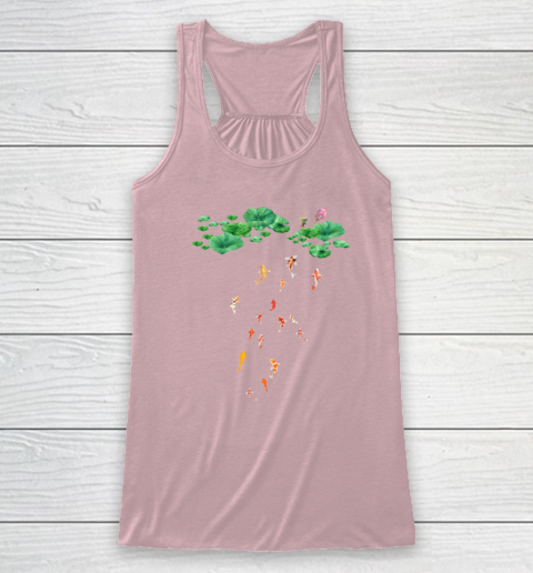 Watercolor Japanese Koi Fish Goldfish Lily Pad Lotus Leaf Beauty Racerback Tank 4
