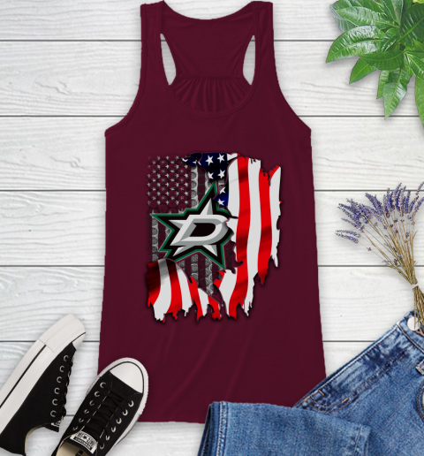 Dallas Stars NHL Hockey American Flag Racerback Tank 2