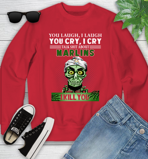 MLB Talk Shit About Miami Marlins I Kill You Achmed The Dead Terrorist Jeffrey Dunham Baseball Youth Sweatshirt 8
