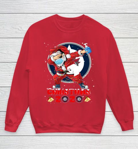 Winnipeg Jets Funny Santa Claus Dabbing Christmas 2020 NHL Youth Sweatshirt 7