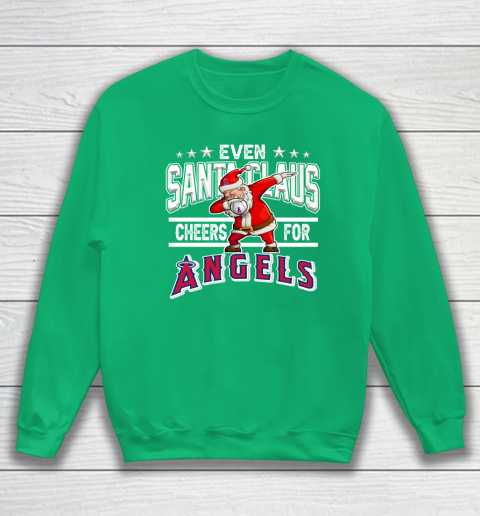Los Angeles Angels Even Santa Claus Cheers For Christmas MLB Sweatshirt 5