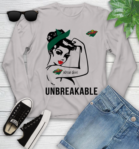 NHL Minnesota Wild Girl Unbreakable Hockey Sports Youth Long Sleeve 9