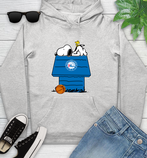 Philadelphia 76ers NBA Basketball Snoopy Woodstock The Peanuts Movie Youth Hoodie