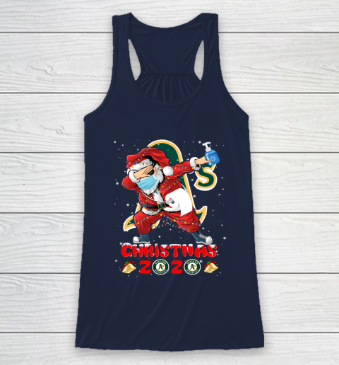 Oakland Athletics Funny Santa Claus Dabbing Christmas 2020 MLB Racerback Tank 8