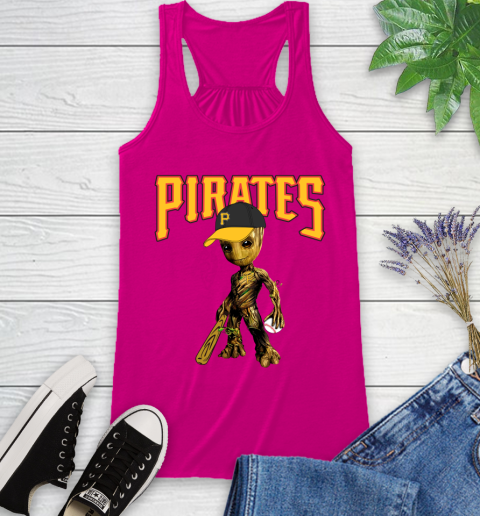 MLB Pittsburgh Pirates Groot Guardians Of The Galaxy Baseball Racerback Tank 8