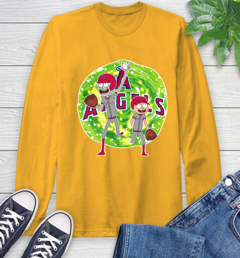 MLB Los Angeles Angels Rick And Morty Baseball Sports Long Sleeve T-Shirt 3