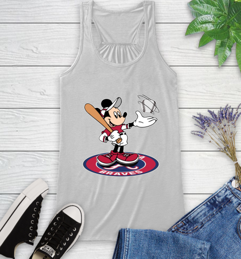 MLB Baseball Atlanta Braves Cheerful Mickey Disney Shirt Racerback Tank 2