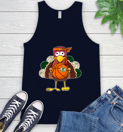 Milwaukee Bucks Turkey thanksgiving day Tank Top - Image 4