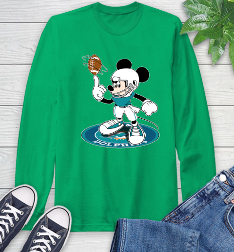 NFL Football Miami Dolphins Cheerful Mickey Disney Shirt Long Sleeve T-Shirt 8