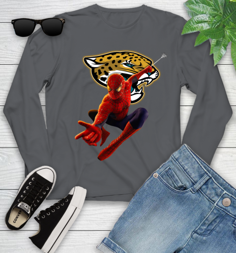 NFL Spider Man Avengers Endgame Football Jacksonville Jaguars Youth Long Sleeve 8