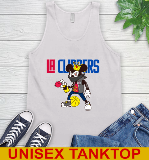 LA Clippers NBA Basketball Mickey Peace Sign Sports Tank Top