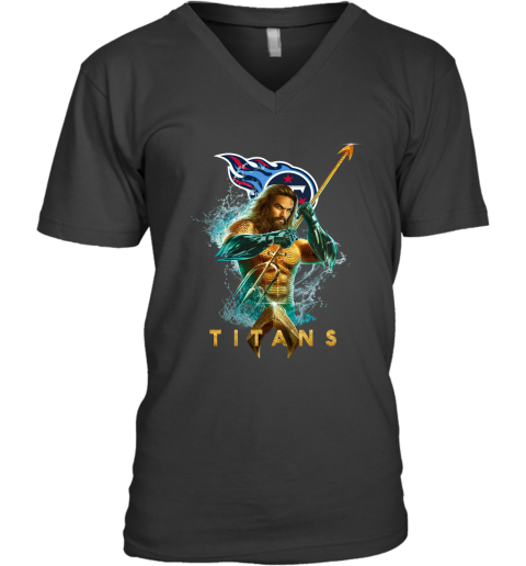 NFL Tennessee Titans Aquaman DC Football Sports mVnknoxuuBA v neck unisex 8 95 151514 front black