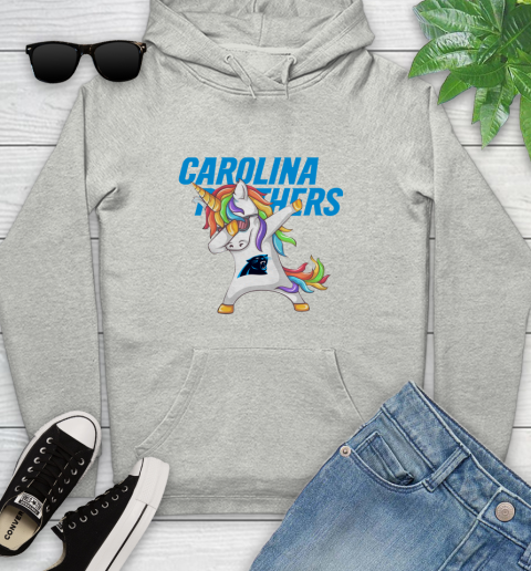 Carolina Panthers NFL Football Funny Unicorn Dabbing Sports Youth Hoodie