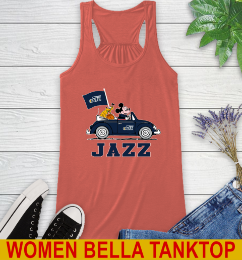 NBA Basketball Utah Jazz Pluto Mickey Driving Disney Shirt Racerback Tank 4