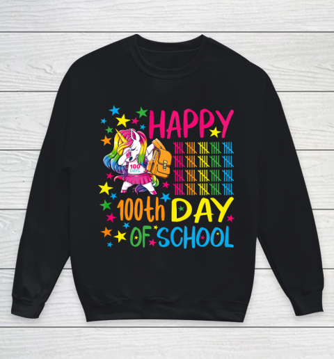 Happy 100th Day Of School Unicorn Youth Sweatshirt