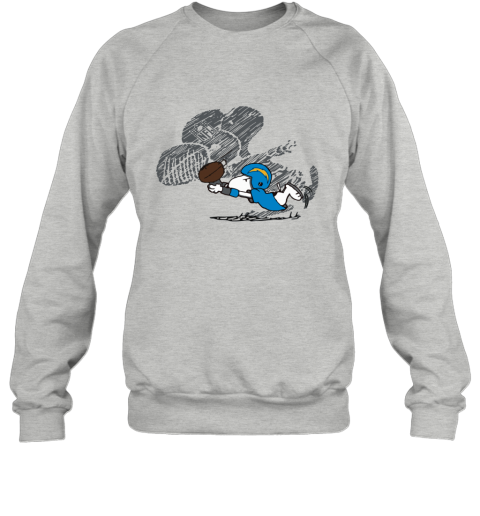 3pup los angeles chargers snoopy plays the football game sweatshirt 35 front sport grey