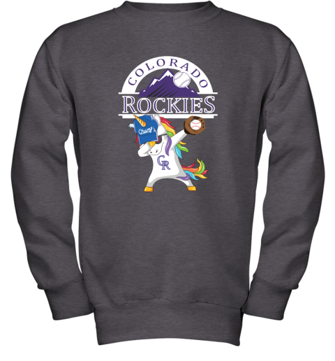 Hip Hop Dabbing Unicorn Flippin Love Colorado Rockies Youth Sweatshirt