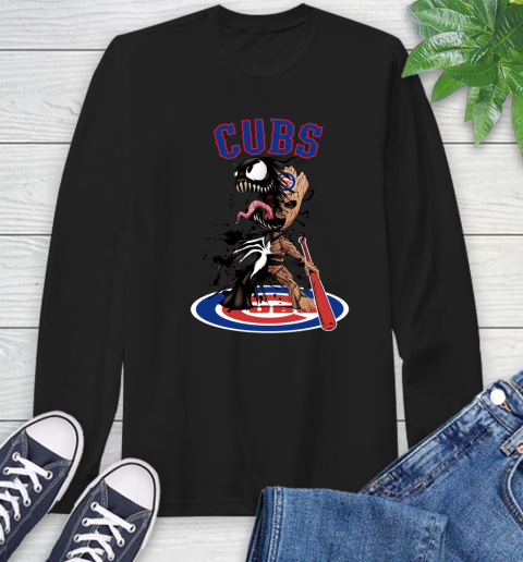 MLB Chicago Cubs Baseball Venom Groot Guardians Of The Galaxy Long Sleeve T-Shirt 2