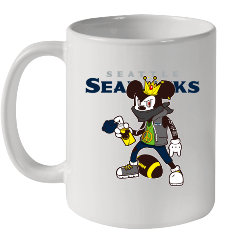 Seattle Seahawks NFL Football Mickey Peace Sign Sports Ceramic Mug 11oz