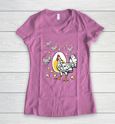 Roseanne Chicken Shirt  Funny Roseanne Rooster and Egg Women's V-Neck T-Shirt 6