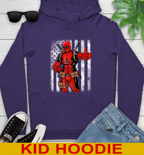 MLB Baseball St.Louis Cardinals Deadpool American Flag Shirt Youth Hoodie 5