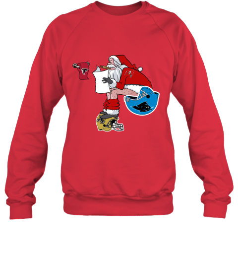 q3rw santa claus tampa bay buccaneers shit on other teams christmas sweatshirt 35 front red