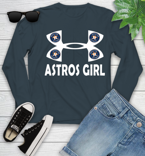 MLB Houston Astros Under Armour Baseball Sports Youth Long Sleeve Tee For Sports