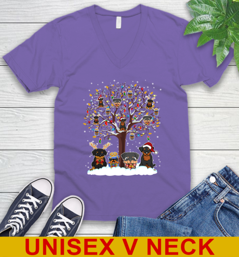 Rottweiler dog pet lover light christmas tree shirt 54