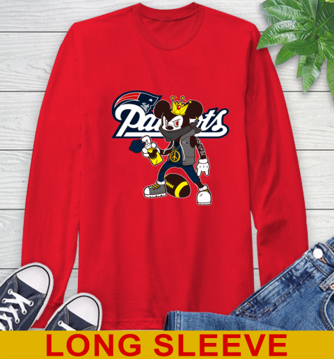 New England Patriots NFL Football Mickey Peace Sign Sports Long Sleeve T-Shirt 10