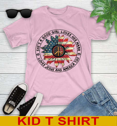 America sunflower she's a good girl loves her mama shirt 92